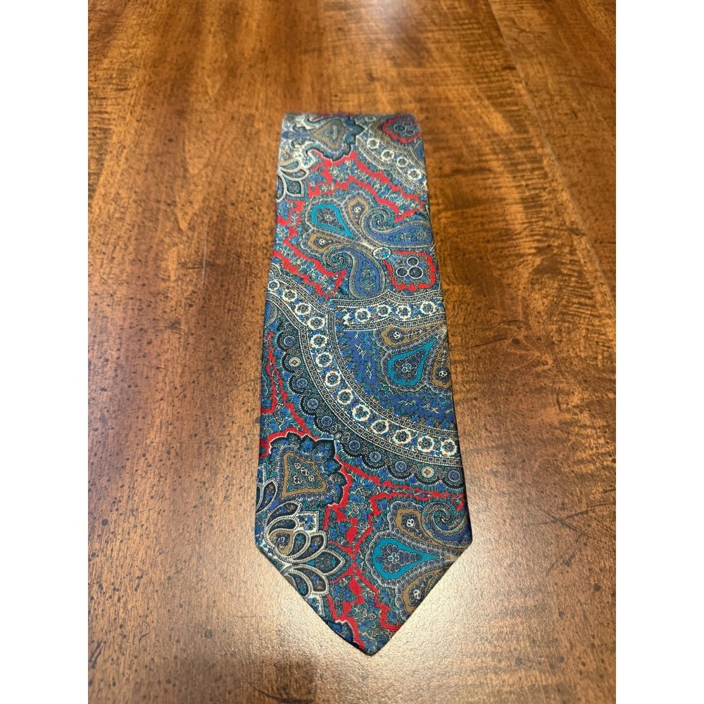 Graham & Lockwood London England Men's Multicolor Paisley Floral Tie All Silk
